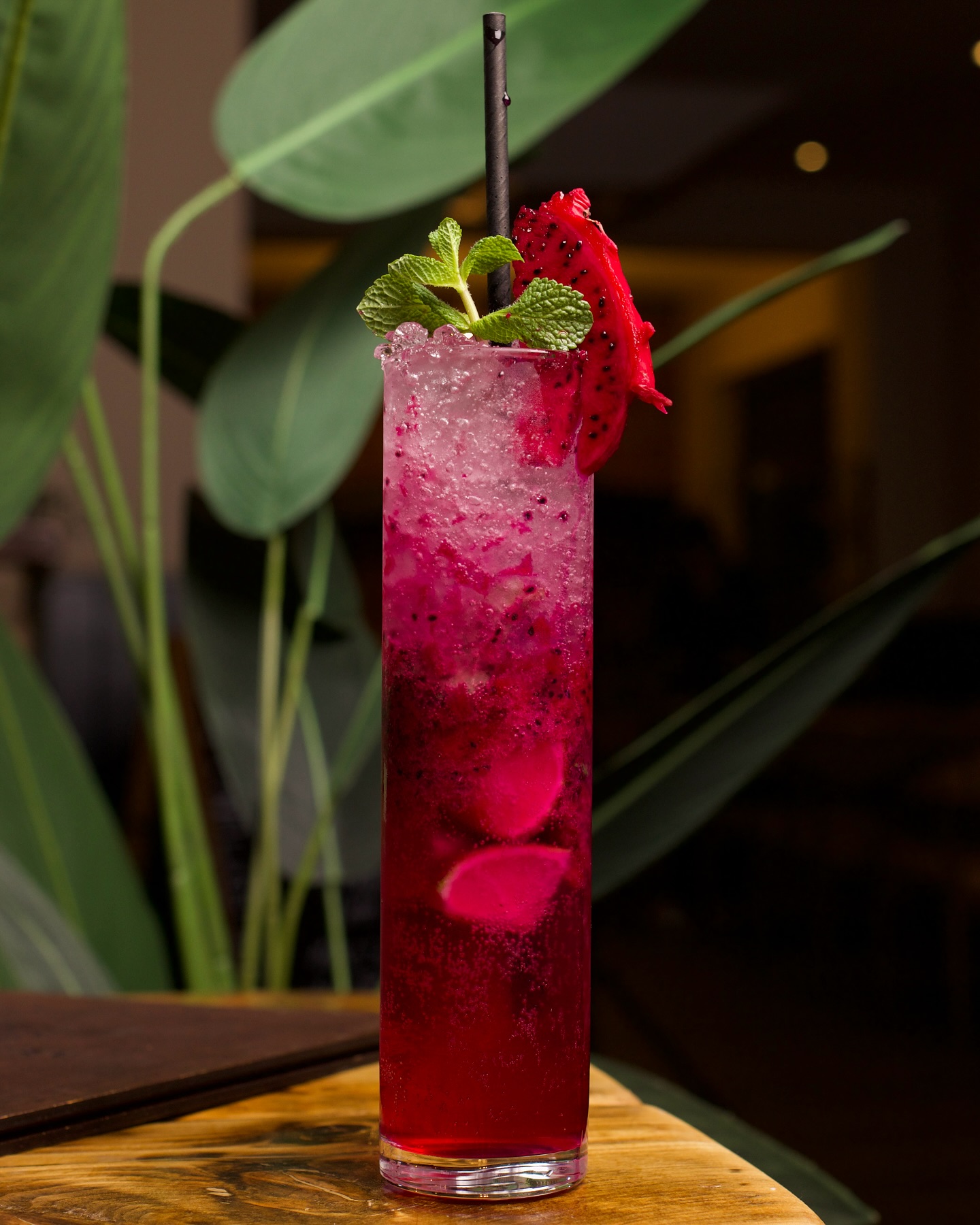 Berry mocktail poured tall