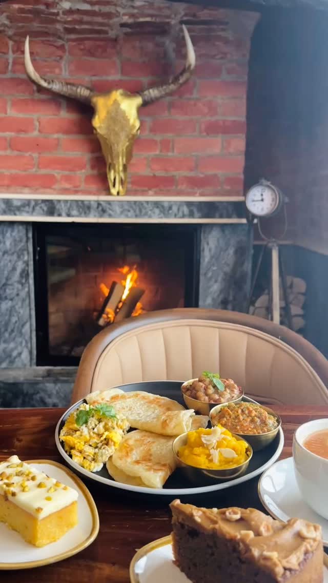 Afternoon tea beside the fire